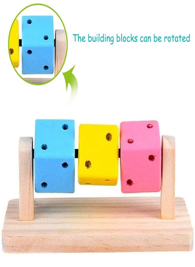 Besimple Hamster Chew Toys, Hamster Enrichment, Guinea Pig Toys and Accessories for Cage, Wood Hamster Platform Chew Toys for Teeth, Dwarf Hamster Chews, Colorful Wooden Block for Small Pets - Image 2